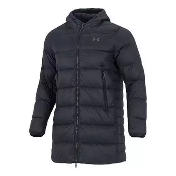 Куртка down parka fleece jacket 'black grey' Under Armour, черный