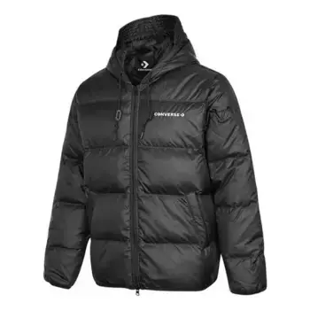 Куртка downfilled hooded jacket 'black' Converse, черный