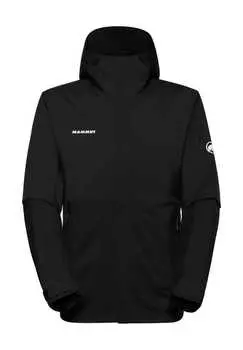 Куртка-Дождевик "alto hardshell hooded" с воротником-стойкой и капюшоном Mammut, черный