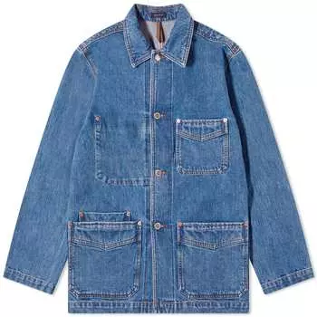 Куртка Drake'S Selvedge Denim Chore, цвет Bleach Wash