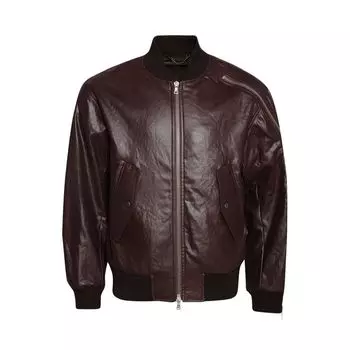 Куртка Dries Van Noten Faux-Leather Bomber Jacket 'Rust', коричневый