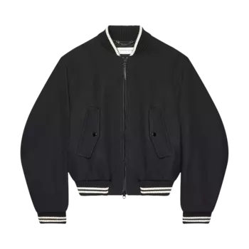 Куртка Dries Van Noten Heavy Wool Nylon Bomber 'Black', черный