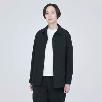 Куртка двойного переплетения из переработанной шерсти MUJI, угольно-серый