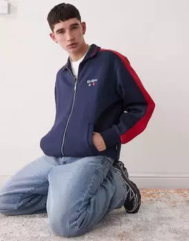 Куртка-джерси Kickers на молнии с красной полосой в темно-синем цвете