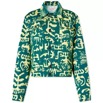 Куртка джинсовая Charles Jeffrey Art, зеленый, желтый