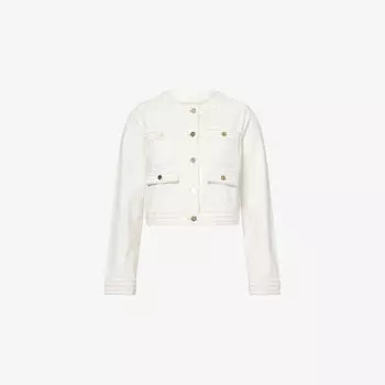 Куртка джинсовая Paige Kiya с круглым вырезом, экрю