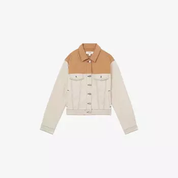 Куртка джинсовая Reiss Maddie с цветными блоками, экрю