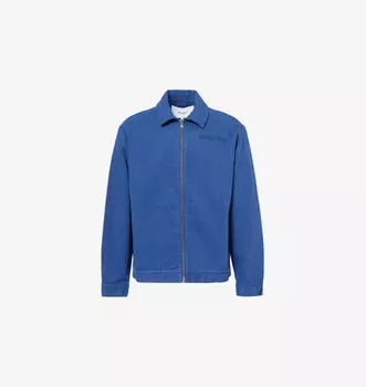 Куртка джинсовая свободного кроя с фирменной вышивкой Tower Palmes, синий