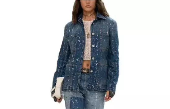 Куртка джинсовая женская Chanel на пуговицах, синий