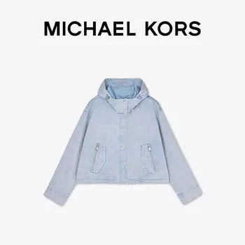 Куртка джинсовая женская Michael Kors с капюшоном, светло-голубой