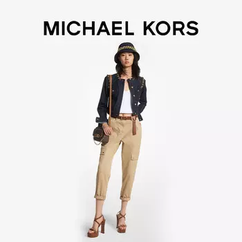 Куртка джинсовая женская Michael Kors с металлической цепочкой и декором, синий