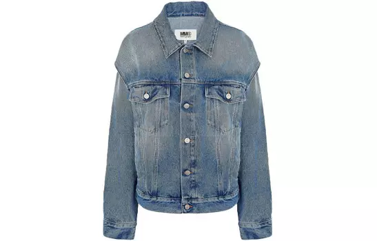 Куртка джинсовая женская Mm6 Maison Margiela с карманами, синий