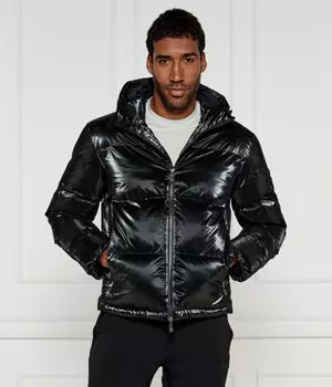 Куртка Ea7 Regular Fit с глянцевым эффектом, черный