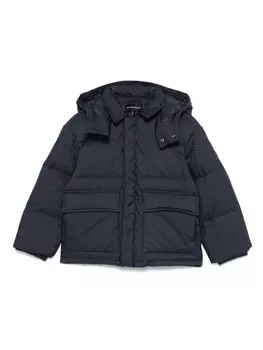 Куртка Emporio Armani Kids с жаккардовым принтом и логотипом, синий