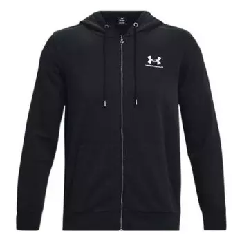 Куртка essential fleece full zip hoodie 'black' Under Armour, черный