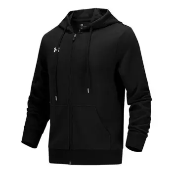 Куртка essential fleece full zip hoodie 'black' Under Armour, черный