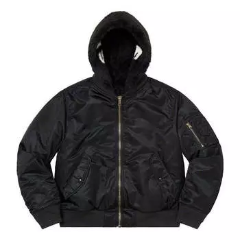 Куртка faux fur reversible ma-1 'black white' Supreme, черный