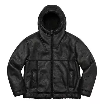 Куртка faux shearling hooded jacket 'black' Supreme, черный