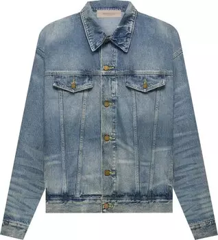 Куртка Fear of God Essentials Trucker Jacket 'Indigo', синий