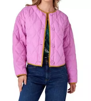 Куртка Felix в черно-белом леопардовом/розовом цвете Crosby by Mollie Burch