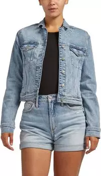 Куртка Fitted Denim Jacket LJ0003EKC261 Silver Jeans Co., цвет Indigo