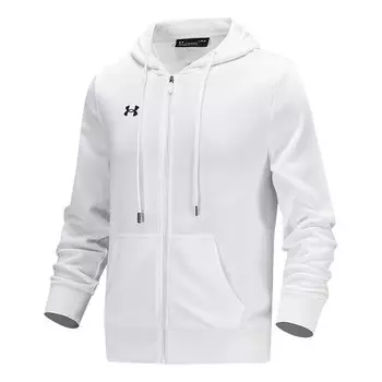 Куртка fleece full zip hoodie 'white' Under Armour, белый