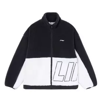 Куртка флисовая куртка с цветным логотипом Li-Ning, черный