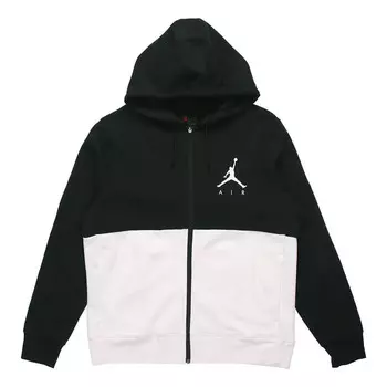 Куртка флисовая с капюшоном и принтом логотипа flying man спортивная Air Jordan, черный