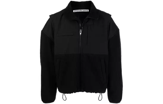 Куртка флисовая свободного кроя на молнии Alexander Wang, черный