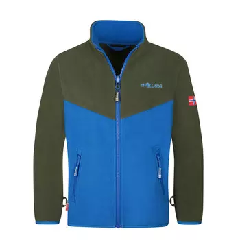 Куртка флисовая Trollkids, цвет helles everglade/kobaltblau