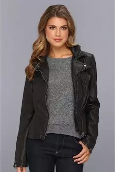 Куртка Free People Distressed Vegan Leather Peplum Jacket, цвет Distressed Black
