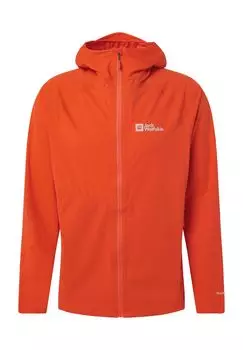 Куртка функциональная 3-х слойная Emberberg, капюшон, воротник-стойка, мужская Jack Wolfskin, цвет Strong Red