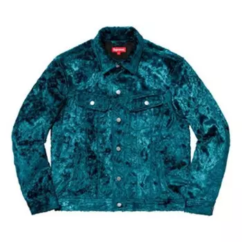 Куртка fuzzy pile trucker jacket 'teal black' Supreme, мультиколор