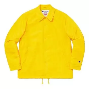Куртка fw18 x champion label coaches jacket yellow Supreme, желтый