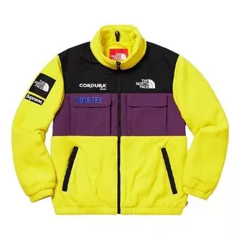 Куртка fw18 x the north face expedition fleece jacket sulphur Supreme, желтый