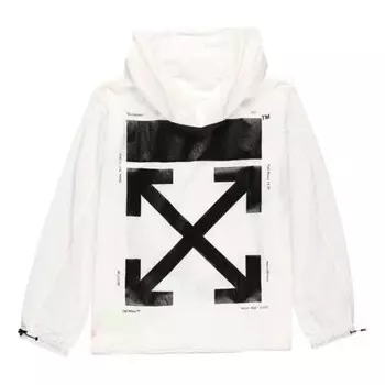Куртка fw19 printing pullover hooded jacket men white Off-White, белый