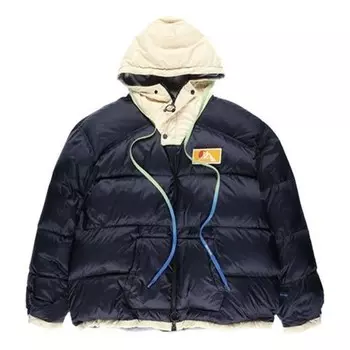 Куртка fw19 scaffolding zipped puffer arrow jacket men blue Off-White, синий