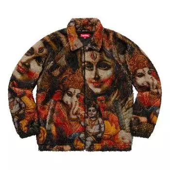 Куртка fw19 week 13 ganesh faux fur jacket black Supreme, мультиколор