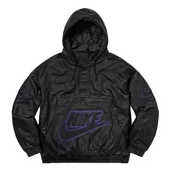 Куртка fw19 week 14 x nike leather anorak box 'black' Supreme, черный