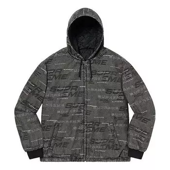 Куртка fw19 week 9 reversible dimensions logo denim work jacket 'black' Supreme, черный