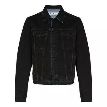 Куртка fw20 arrow printed denim jacket men black Off-White, черный
