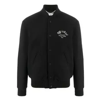 Куртка fw20 arrows printing baseball jacket men black Off-White, черный