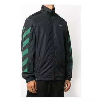 Куртка fw20 diagonal stripe zip up jacket Off-White, черный