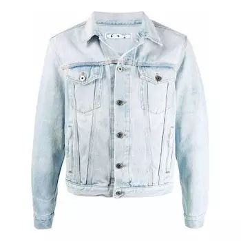 Куртка fw21 arrow printing denim jacket version blue Off-White, синий