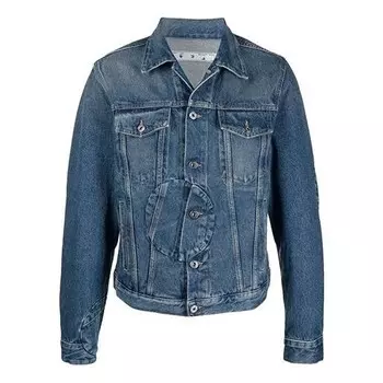 Куртка fw21 lapel denim jacket version blue Off-White, синий