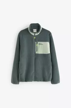 Куртка FZ с контрастным карманом Ice Curl Jack Wolfskin, зеленый