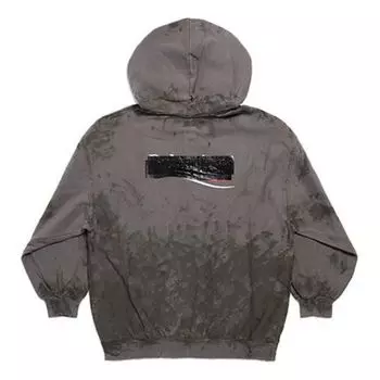 Куртка gaffer heavy washed zip-up hoodie small fit 'grey' Balenciaga, серый