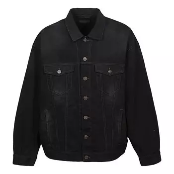 Куртка gaffer taped political campaign denim jacket 'black' Balenciaga, черный