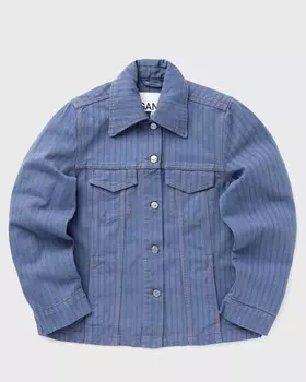 Куртка Ganni Stripe Overdyed Denim Jacket, цвет country blue