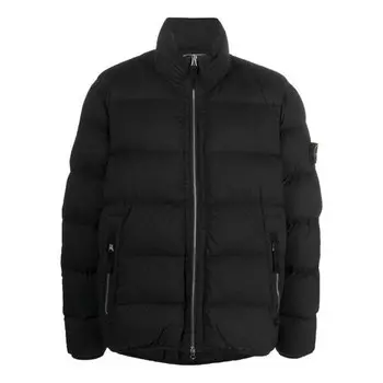 Куртка garment dyed down jacket 'black' Stone Island, черный